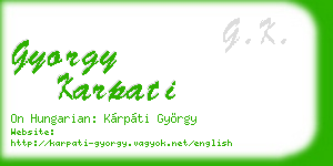 gyorgy karpati business card