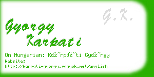 gyorgy karpati business card